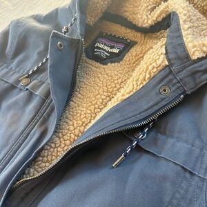Patagonia Blue and Cream Sherpa Jacket